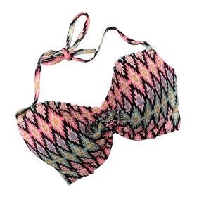 Victoria's Secret Halter Style Aztec Southwestern Bikini Padded Top Size 34DD